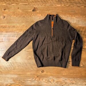 Men's Brown Half-Zip Sweater